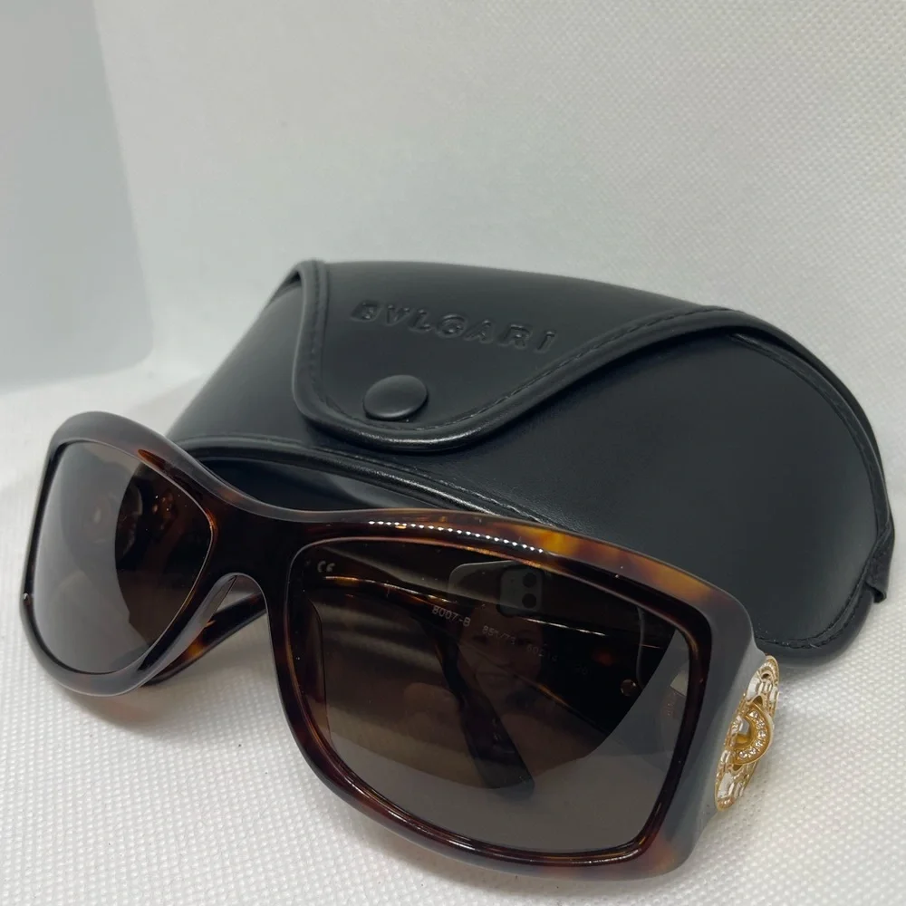 Bulgarian Women’s  Swarovski Crystal Sunglasses 8097-B 851/73 Made In Italy - Picture 15 of 16